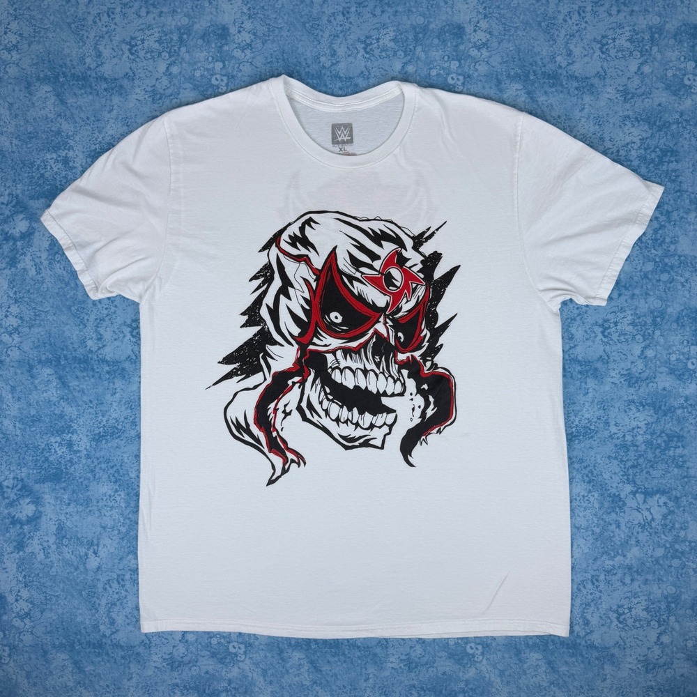 WWE Authentic Penta El Zero Miedo Mask Graphic T-Shirt Mens XL White Wrestling